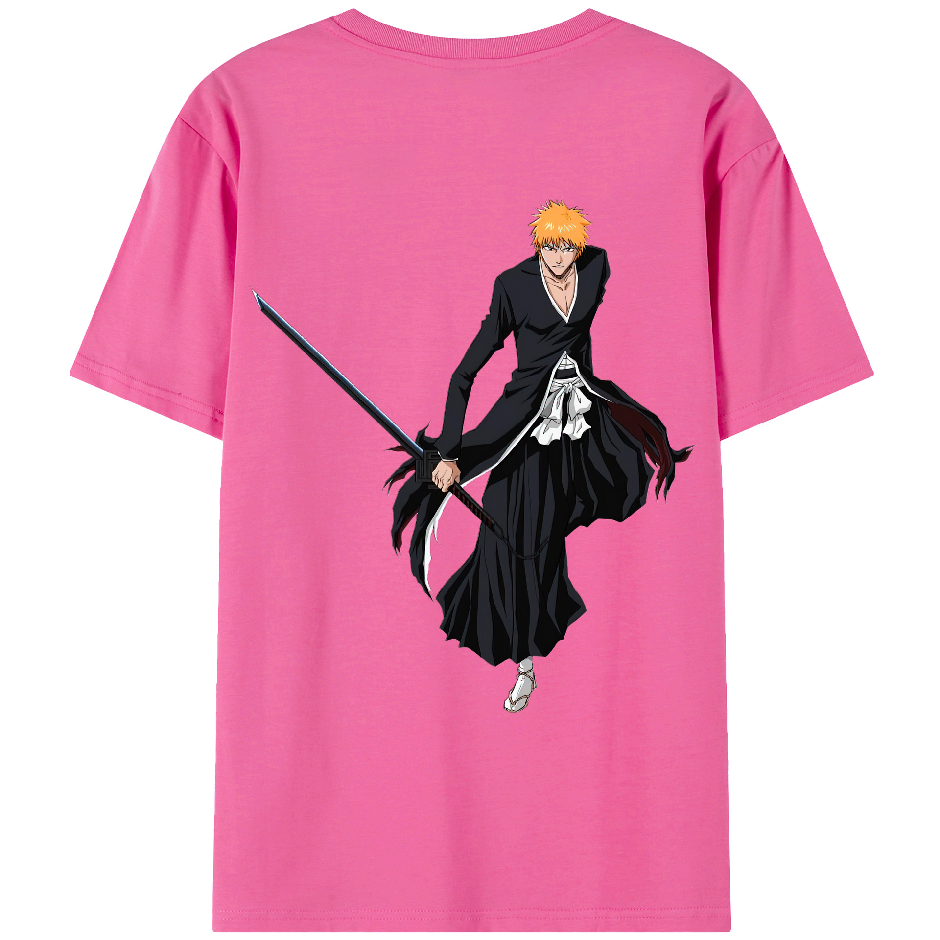 （画像用） ブリーチ 黒崎一護（くろさき いちご）BLEACH Kurosaki Ichigo レディース半袖Tシャツ(バックプリント)